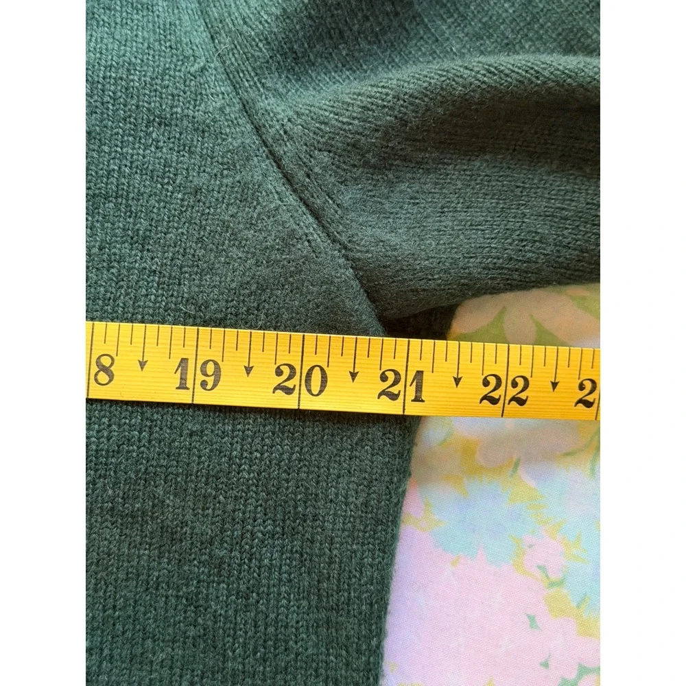 J. Crew | Rugged Merino Wool Blend Sweater Medium Green Crewneck Knit BA283